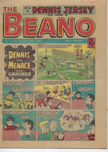 Image for Beano No. 2196 Comic - August 18th 1984